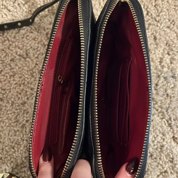 Black Faux leather studded crossbody purse - Picture 3 of 5